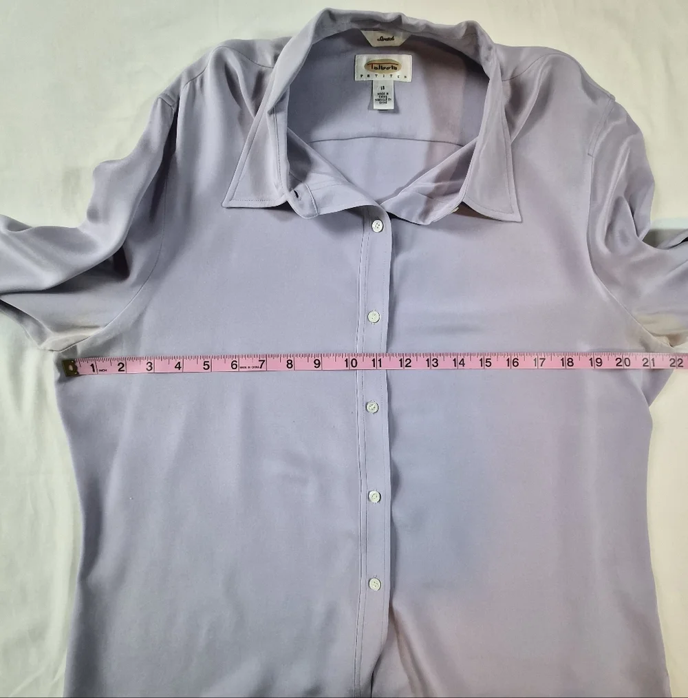 ​REPURPOSE PROJECT: Talbots Petite 96% Silk Stretch Blouse - 16P - Picture 4 of 10